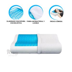 Almohada Cervical Ortopedica de Celeste Y+Papel de Regalo