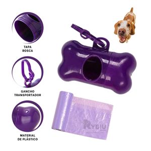 Bolsa para Caninos de Desecho de Morado Y+Stickers