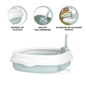 Arenero de Gato con Bandeja y Pala Celeste Y+Papel de Regalo