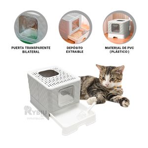 Arenero Practico con Bandeja Movible Plomo Y+Agendita