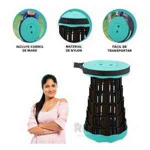 Silla Plegable Funcional 2 Seguros Portatiles de Color Verde