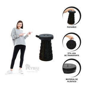 Banco Transportable Plastica en Negro Y+Post-it adhesivos