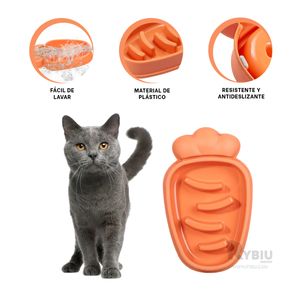 Plato para Mascota Eficaz de Color Naranja Y+Papel de Regalo