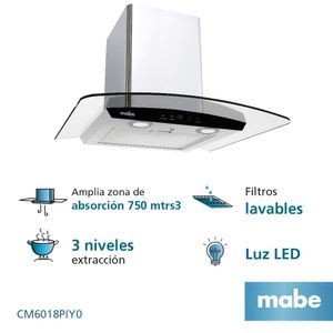 Campana Decorativa Mabe 60cm Inoxidable