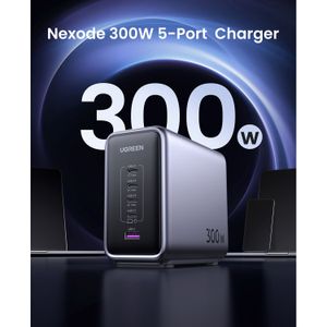 Cargador UGREEN Nexode 300W 5-Port GaN USB-C/USB-A PD 3.1 - 90872B