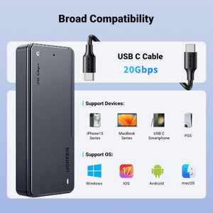 Carcasa SSD NVMe M.2 Ugreen 20Gbp 2230/2242/2260/2280 CM642 - 25573