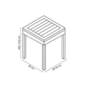 Mesa de Terraza Oris Marrón 89x89cm Naterial