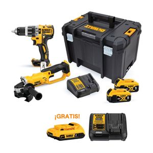 Taladro Percutor 20v + Esmeril Angular 20v + Bateria 5.0Ah + Cargador Dewalt