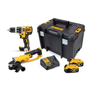 Taladro Percutor 20v + Esmeril Angular 20v + Bateria 5.0Ah + Cargador Dewalt