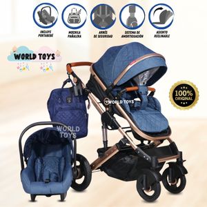 Coche Moisés Mini 4 en 1 Jakius con Portabebé Azul