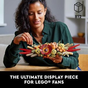 LEGO Icons - Centro de flores secas, colección botánica, con rosa y gerbera, 10314