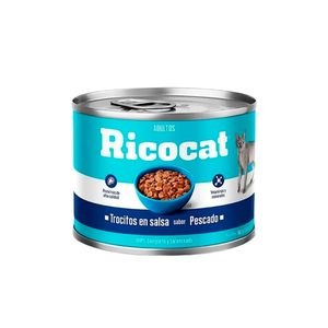 RICOCAT ADULTO TROCITOS EN SALSA PESCADO LTA 160GR X6 UN