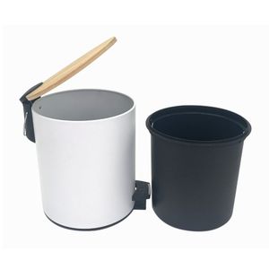 Papelera Orange 5L con tapa Bamboo Blanco