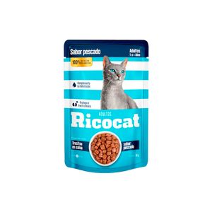 RICOCAT ADULTO TROCITOS PESCADO POUCH 85GR X24 UN