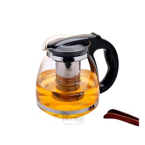 Tetera de Vidrio para Te en Negro 1.5 Lt Y+Papel de Regalo