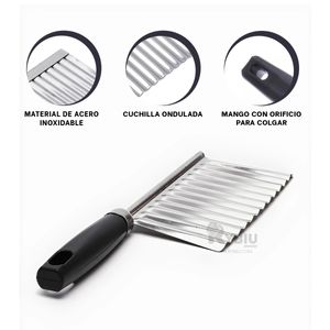 Cuchillo de Facil Uso Ondas Color Plateado Y+Stickers
