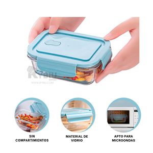Taper Almacenador con Tapa 1040ml Celeste Y+Papel de Regalo