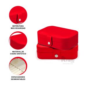 Joyero con Espacios Desmontables de Color Rojo Y+Agendita