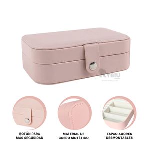 Joyero con Espacios Desmontables de Color Rosado Bebe
