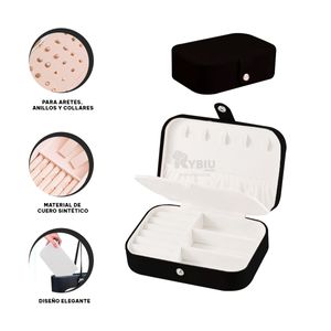 Joyero de Cuero Versatil Color Negro Y+Agendita