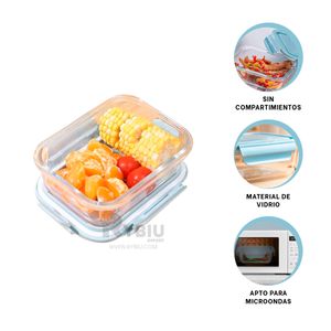 Taper Resistente de Vidrio con Tapa de 1040ml Celeste