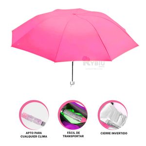 Parasol Eficiente de Color Rosado Y+Regalo Ligas para Peinar