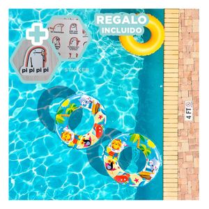 Flotador con Diseño Sofisticado Celeste Y+Regalo Stickers