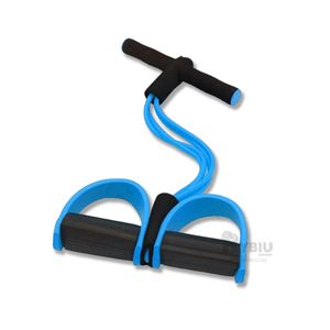 Liga Elastica de Resistencia Abdominal Pull Celeste y Negro