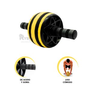 Rueda Abdominal Resistente de Acero y Goma Liviano Amarillo