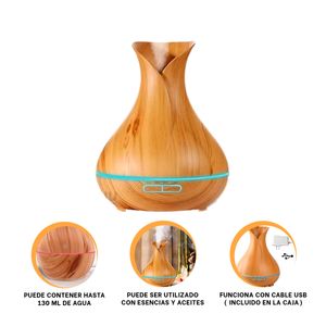 Difusor de Esencias Elegante en Madera Oscuro Y+Stickers