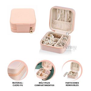 Mini Caja para Joyas Portatil de Color Rosado Y+Stickers