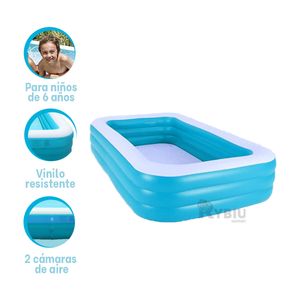 Pileta Recreativa Tono Celeste Y+Regalo Ligas para Peinar