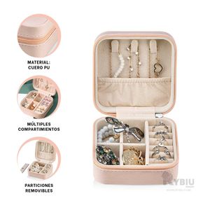 Mini Porta Joyas de Cuero Portatil Color Rosado Y+Agendita