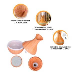Difusor de Esencias Elegante en Madera Claro Y+Stickers