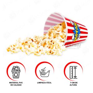 Cubeta de Envase para Palomitas de Color Rojo Y+Stickers