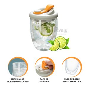 Vaso de Silicona para Beber Naranja 350ml Y+Papel de Regalo
