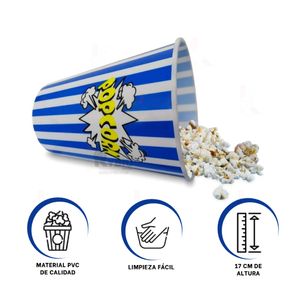 Cubeta Versatil con Vaso de Color Azul Y+Papel de Regalo