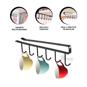 Soporte de Multiuso para Tazas Debajo de Color Negro