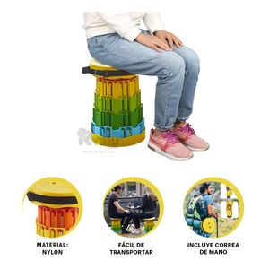 Silla Desplegable Colorido con Base Amarillo Y+Stickers