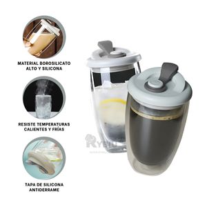 Vaso de Silicona para Beber Plomo 450ml Y+Papel de Regalo