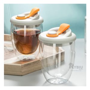 Vaso Practico para Bebidas de Color Naranja 350ml Y+Stickers