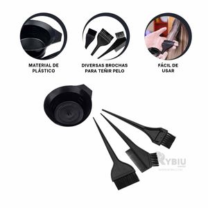 Kit de Piezas Resistentes para Teñir el Cabello Negro