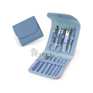 Set de 12 Piezas de Manicure y Pedicure en Celeste