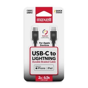 Cable Trenzado Usb-C A Lightning 2m Negro Maxell