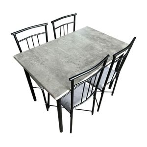 Juego de comedor Bahia Negro/Gris con 4 sillas