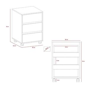Archivador con ruedas 3 cajones Office Duna Tuhome