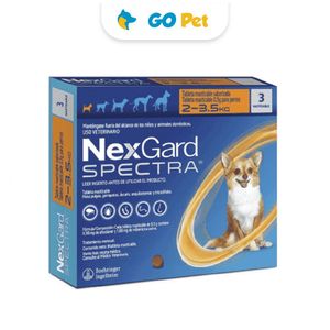 Antipulgas y Antiparasitario Nexgard Spectra XS x 3 Tabletas 2 a 3.5 Kg