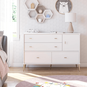 Comoda Moderna 4 Cajones Morgan Blanco AMORE HOME