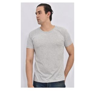 Polo Básico para Hombre Cuello Redondo Gris Talla L