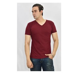Polo Básico para Hombre cuello en V guinda Talla XL